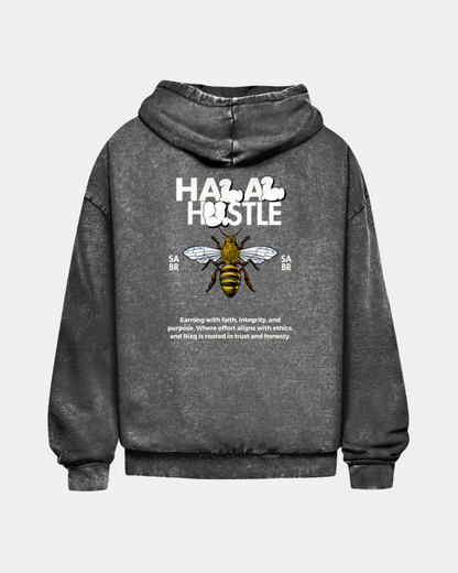 Halal Hustle 01 01 Washed Oversized Hoodie