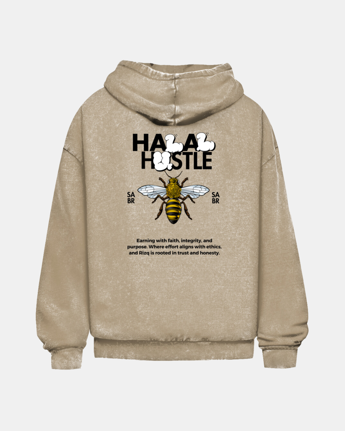 Halal Hustle 01 01 Washed Oversized Hoodie