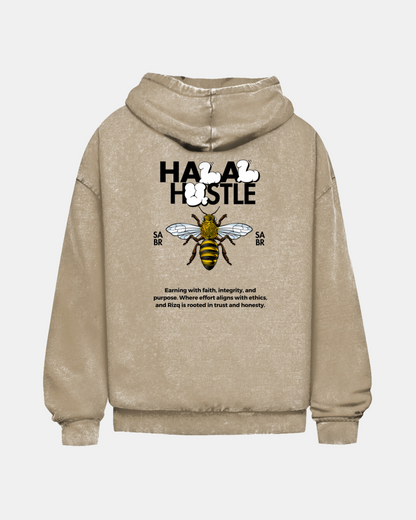 Halal Hustle 01 01 Washed Oversized Hoodie